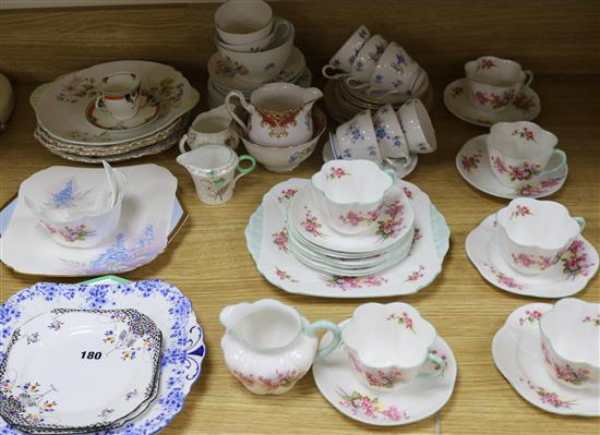 A Shelley teaset and mixed tea wares